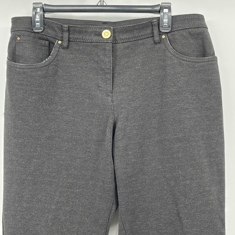 Chico's So Slimming Pants, Women, Size 2 (US12) Short, Heathered Black, Stretch - Picture 3 of 10